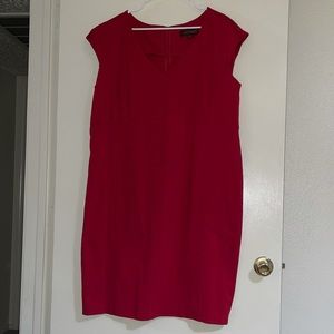 Red v-neck dress